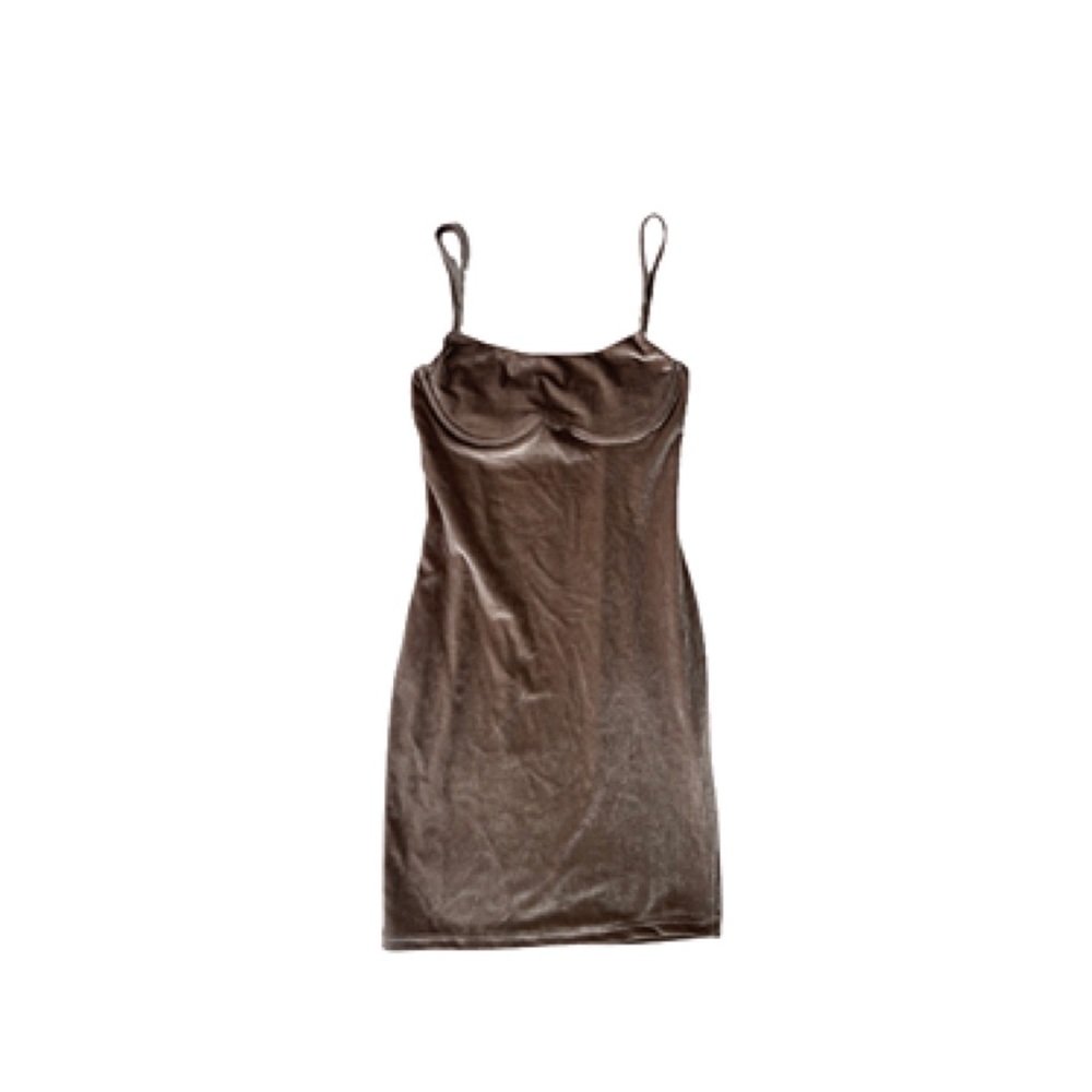 Boutique mini dress with spaghetti straps.